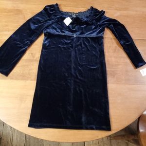 NWT Hype Girls Navy Blue Velour Dress